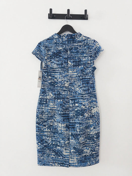 Petite Printed Short-Sleeve Scuba Sheath Dress - Layalita