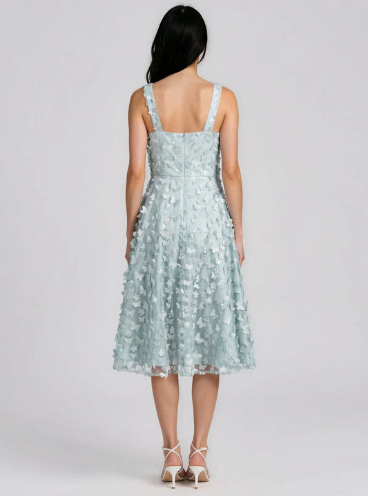 Petite Sleeveless Fit & Flare 3D-Appliqué Dress - Layalita