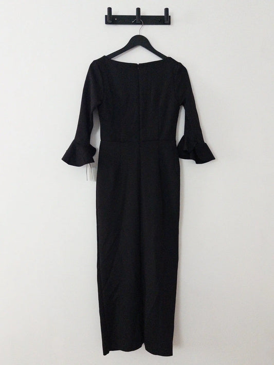 Petites V-Neck Scuba Long Sheath Dress - Layalita