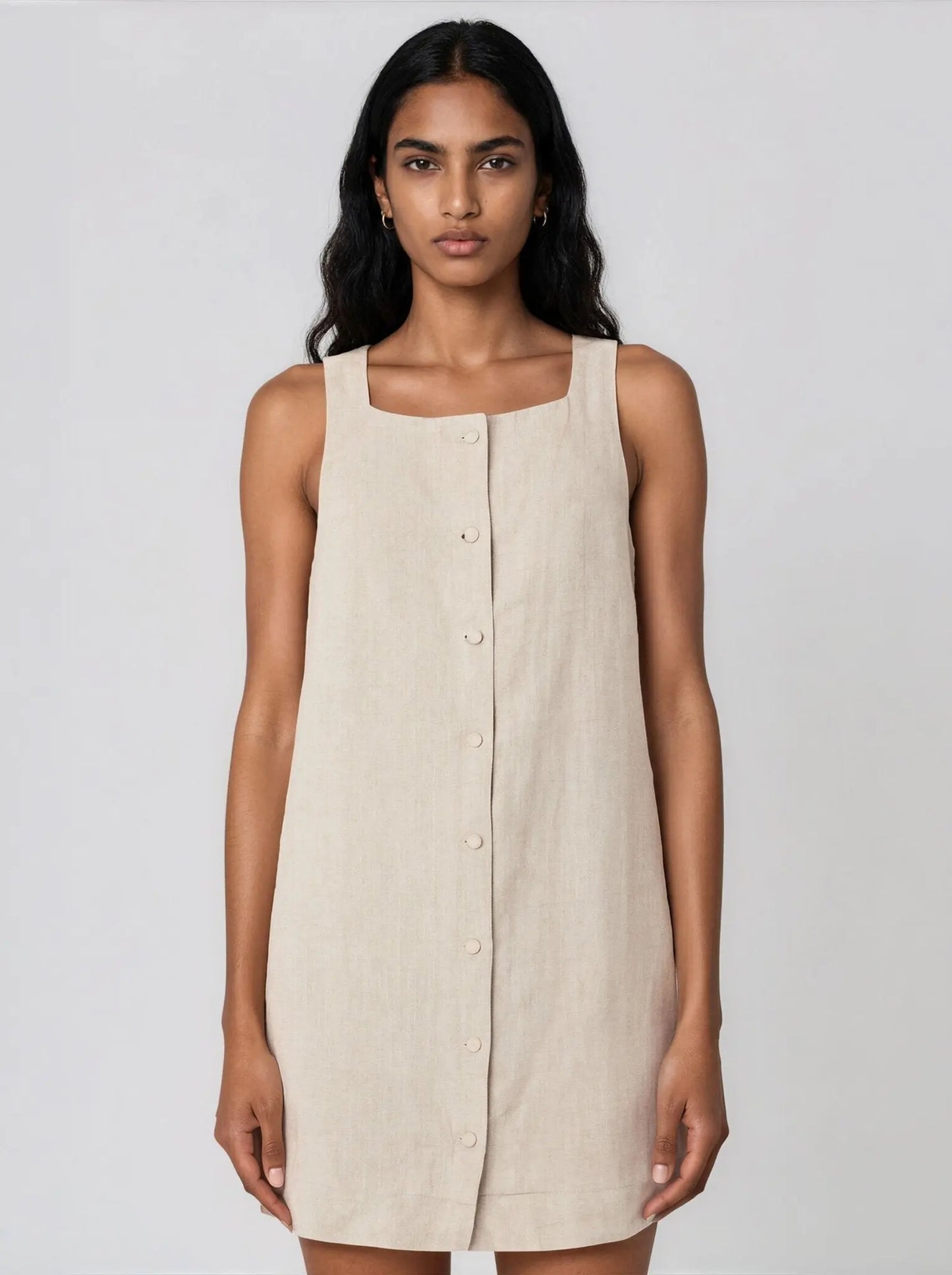 Pinafore Linen Dress - Layalita