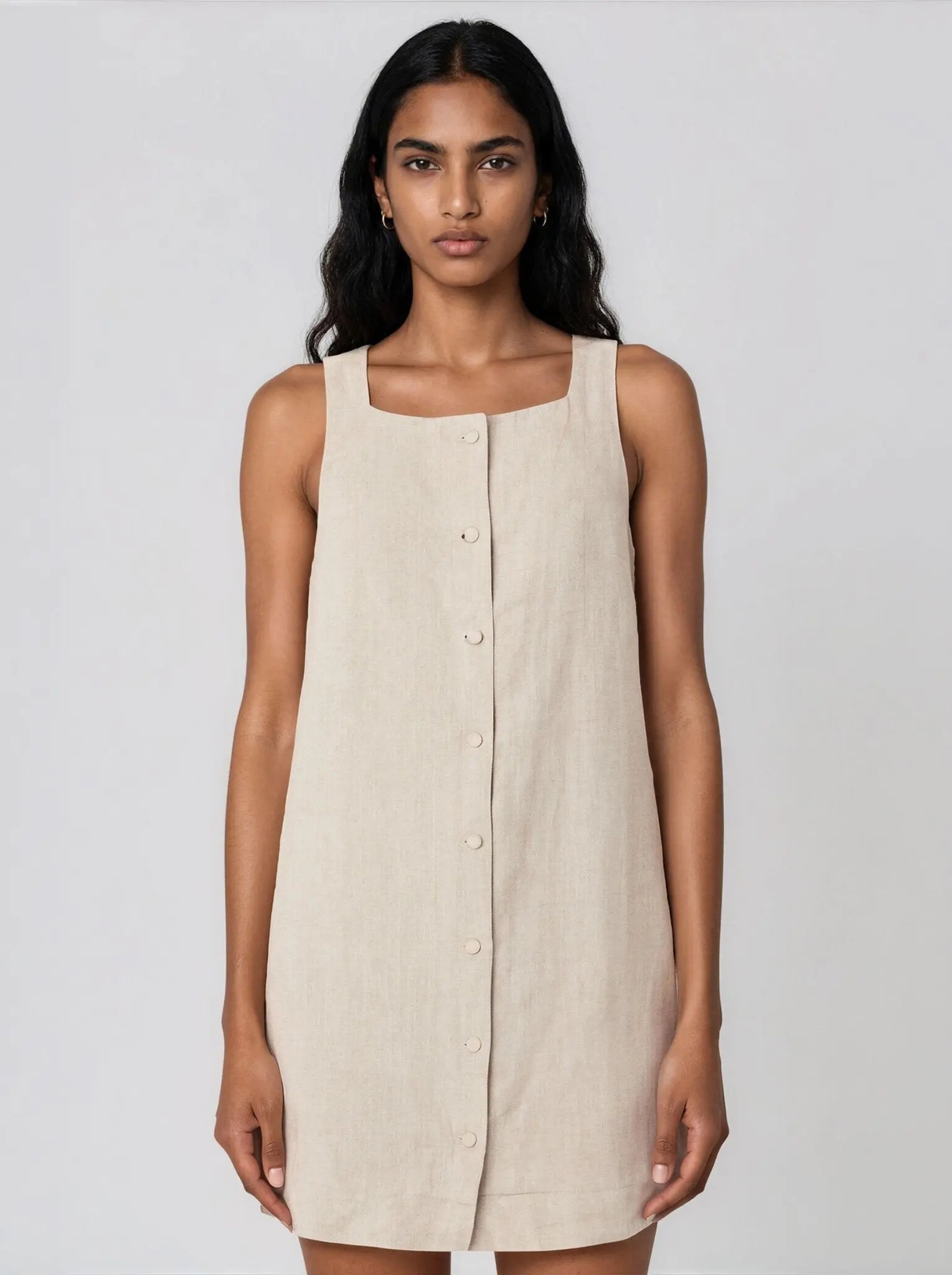 Pinafore Linen Dress - Layalita