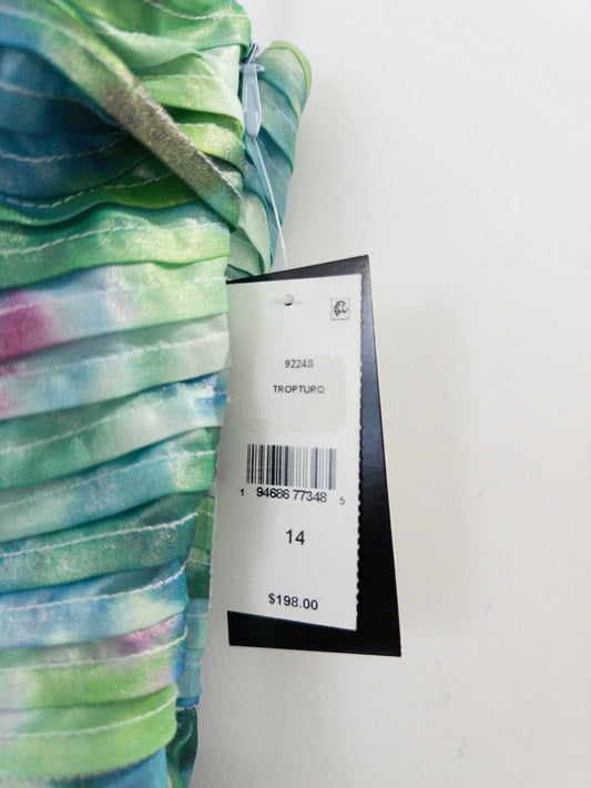 Pleated - Bodice Tiered Chiffon Gown - Layalita
