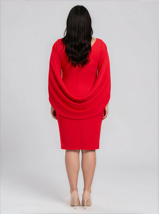 Plus "Jordan" Short Scuba Crepe Drape Back - Layalita