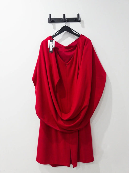 Plus "Jordan" Short Scuba Crepe Drape Back Betsy & Adam 