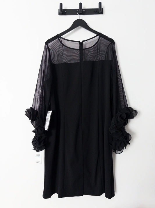 Plus Size 3/4 - Sleeve Crepe A - Line Dress - Layalita