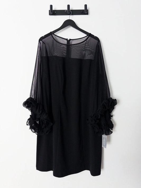 Plus Size 3/4 - Sleeve Crepe A - Line Dress - Layalita