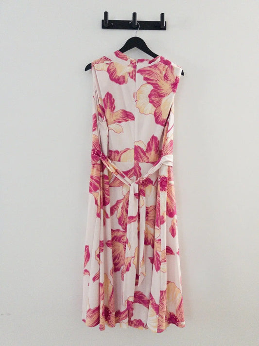 Plus Size Floral-Print Belted Midi Dress Donna Karan New York 