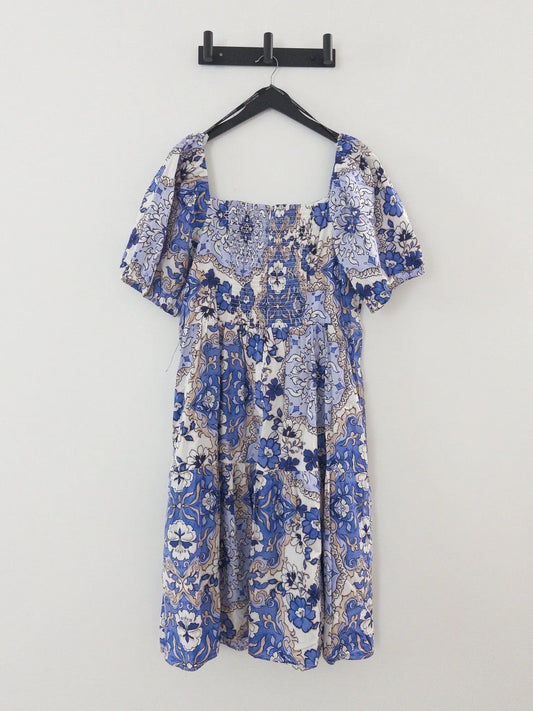 Plus Size Floral-Print Square-Neck Dress - Layalita