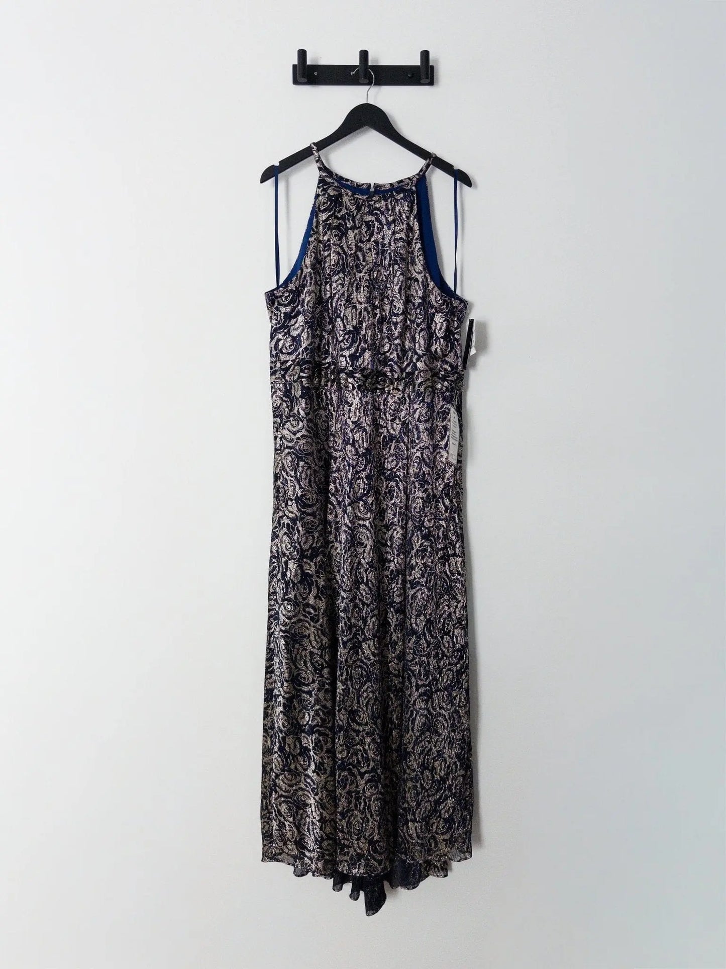 Plus Size Metallic Floral Print Sleeveless Gown Betsy & Adam 