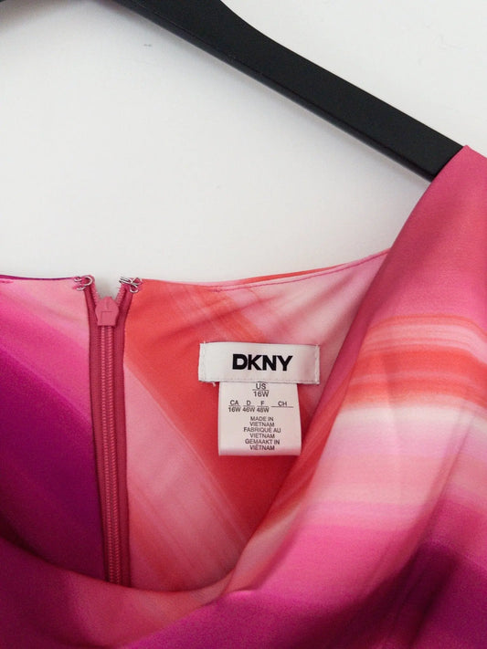 Plus Size Printed Cowlneck Sleeveless Midi Dress DKNY 