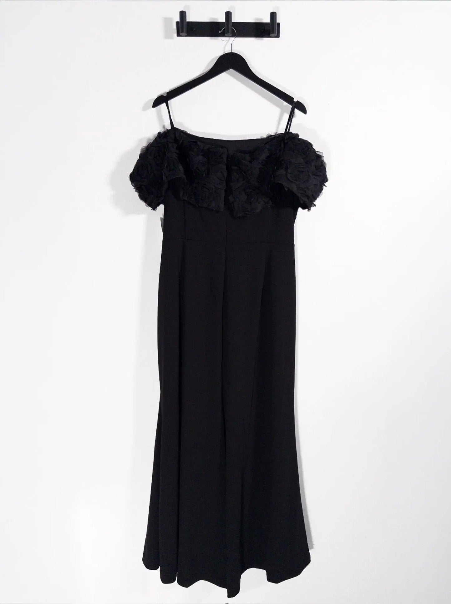Plus Size Rosette - Trim Off - The - Shoulder Evening Gown - Layalita
