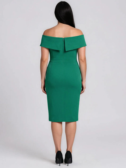Plus Size Ruffled Off-The-Shoulder Dress - Layalita