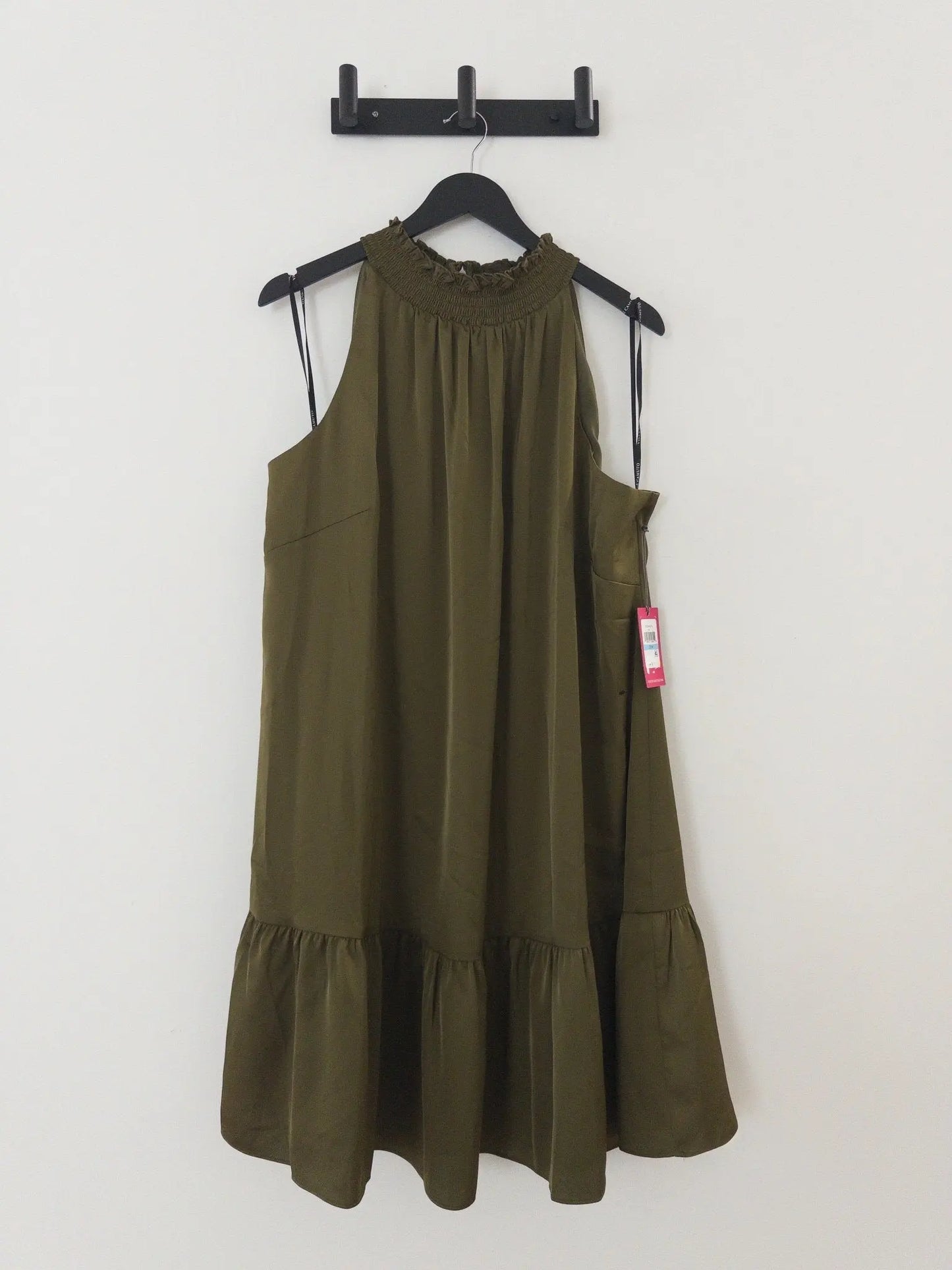 Plus Size Satin Mock-Neck A-Line Dress - Layalita