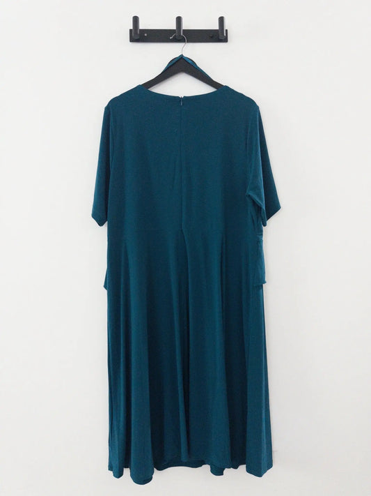 Plus Size V-Neck Jersey Midi Dress - Layalita
