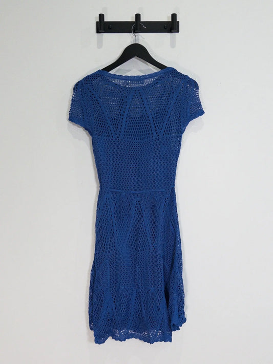 Pointelle Short - Sleeve Sweater Dress - Layalita