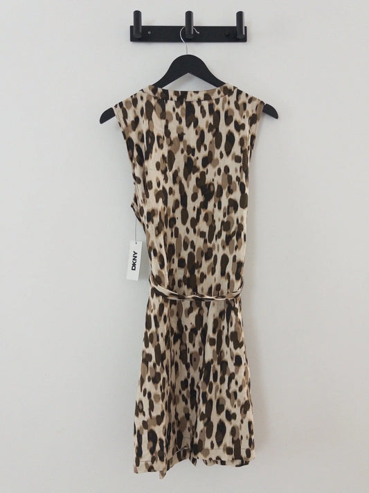 Printed Button-Front Belted Sleeveless Dress - Layalita