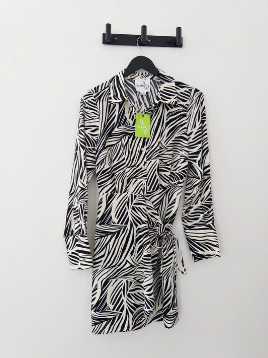 Printed Collared A-Line Dress Sam Edelman 