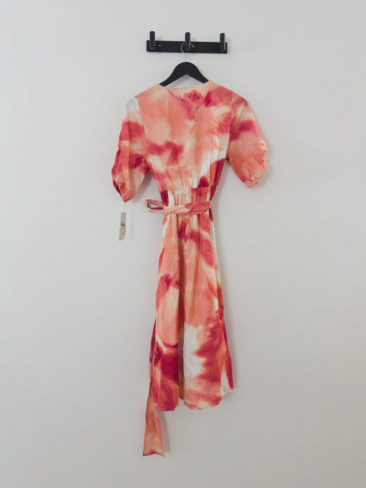 Printed Cotton Puff-Sleeve Fit & Flare Dress DKNY 