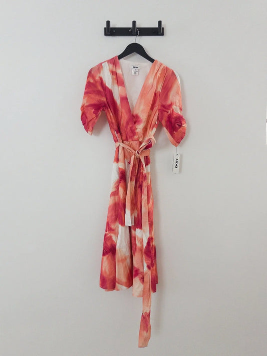 Printed Cotton Puff-Sleeve Fit & Flare Dress DKNY 