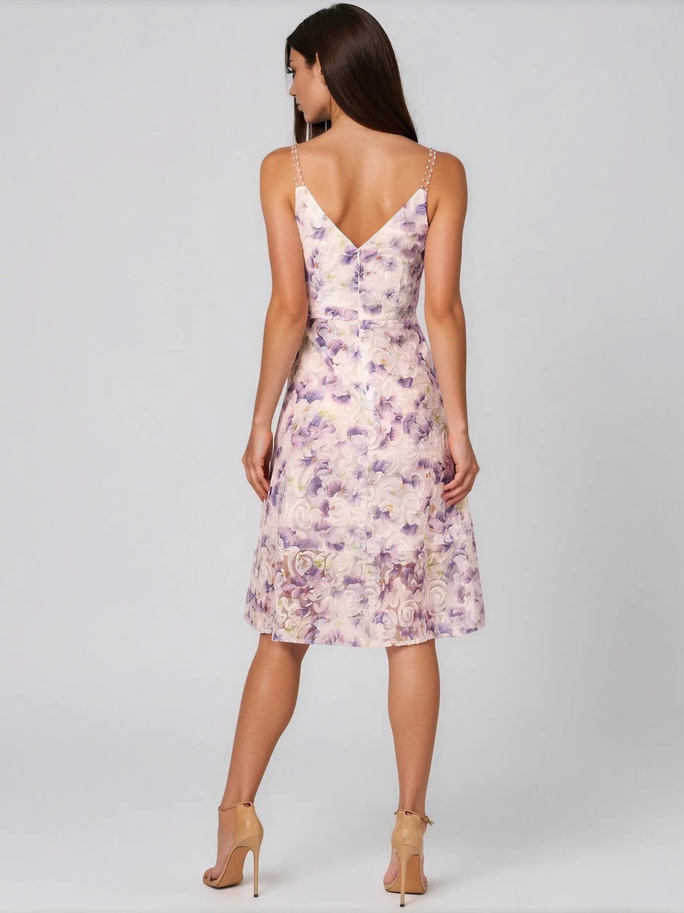 Printed Embellished-Strap Dress Adrianna Papell 