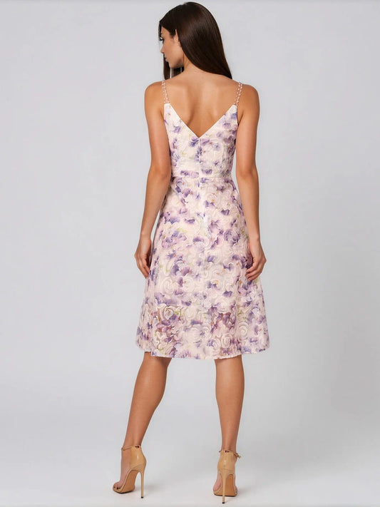 Printed Embellished-Strap Dress Adrianna Papell 