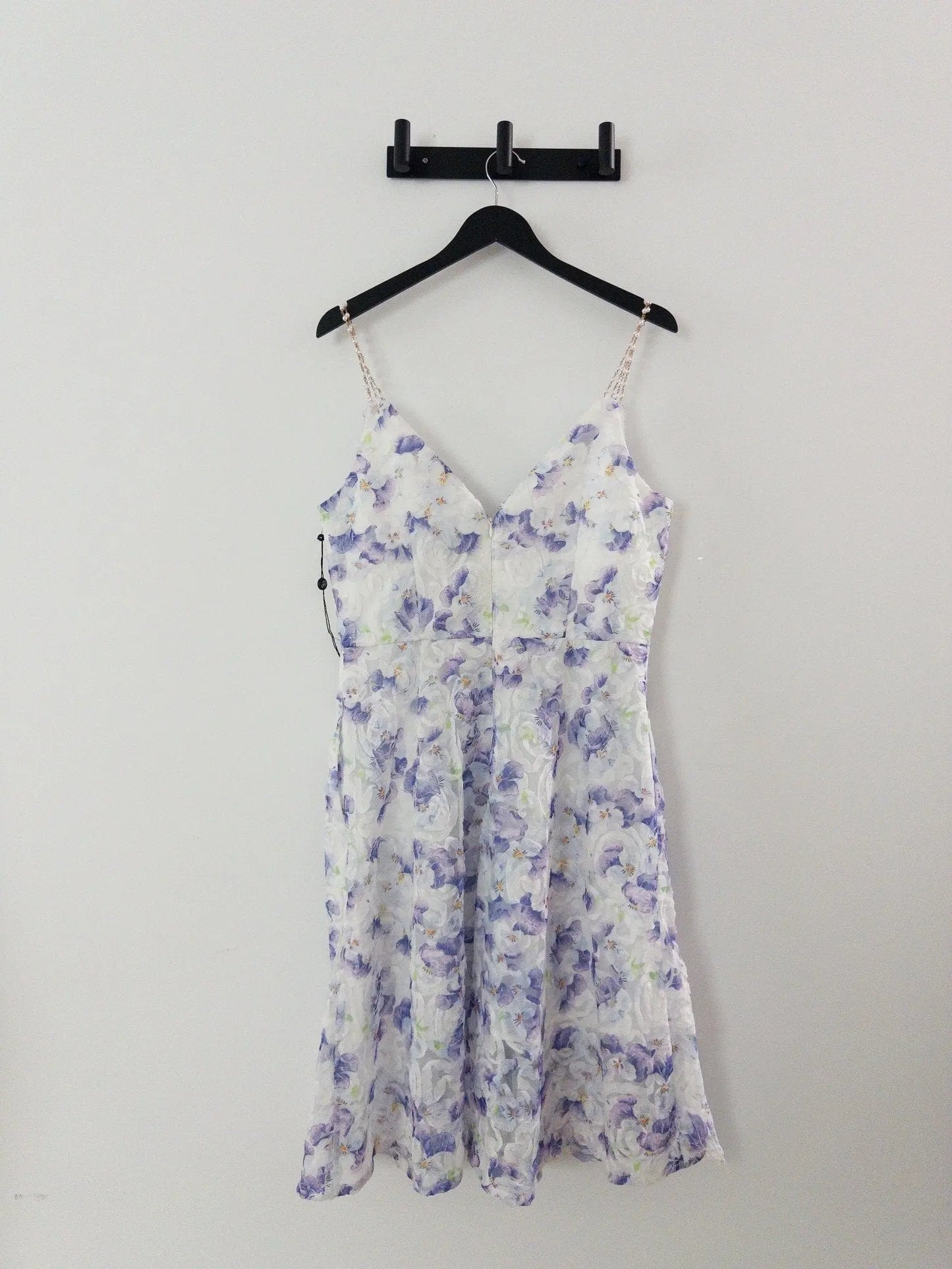 Printed Embellished-Strap Dress Adrianna Papell 