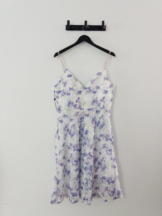 Printed Embellished-Strap Dress Adrianna Papell 