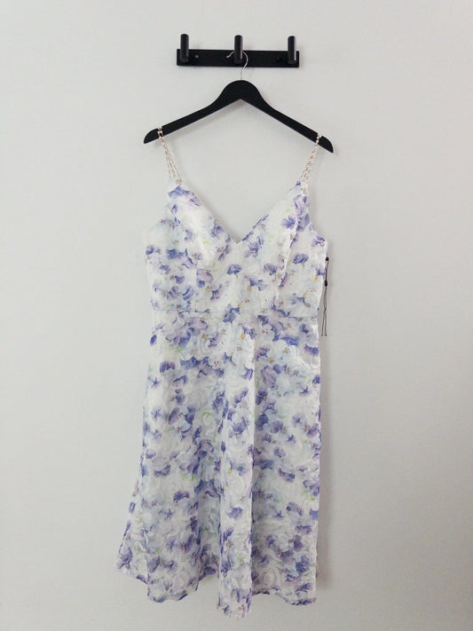 Printed Embellished-Strap Dress Adrianna Papell 