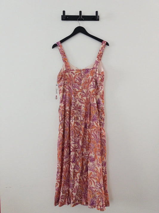 Printed Empire - Waist Midi Dress - Layalita