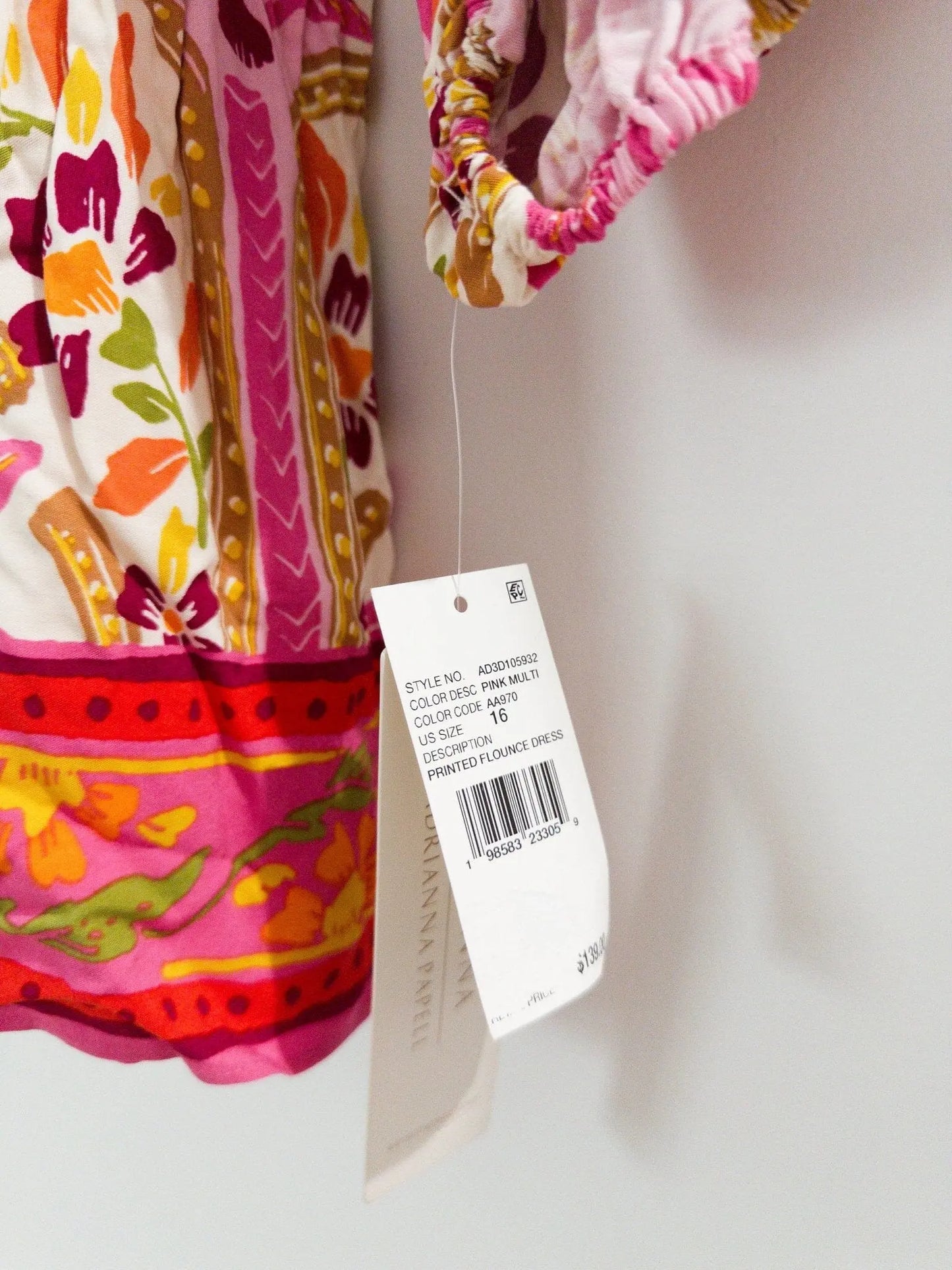 Printed Long-Sleeve Dress Adrianna Papell 