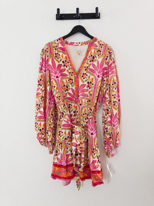 Printed Long-Sleeve Dress Adrianna Papell 