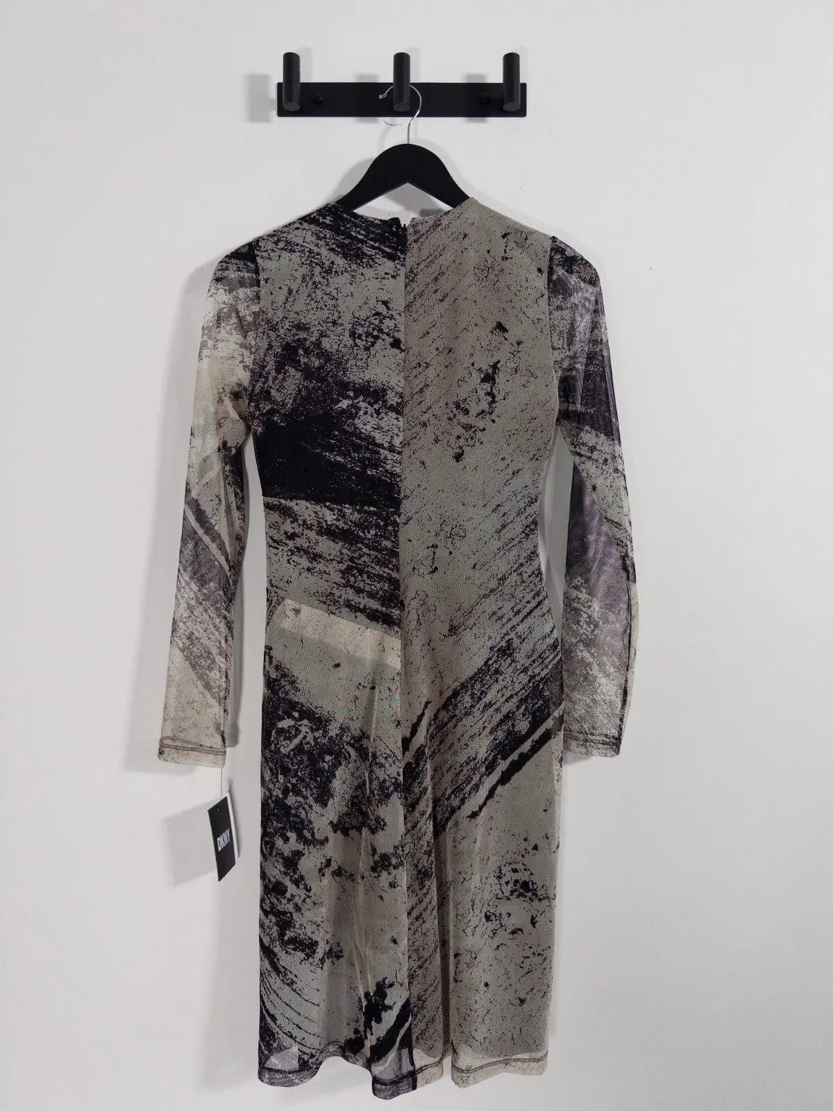 Printed Long - Sleeve Side - Ruched Dress - Layalita