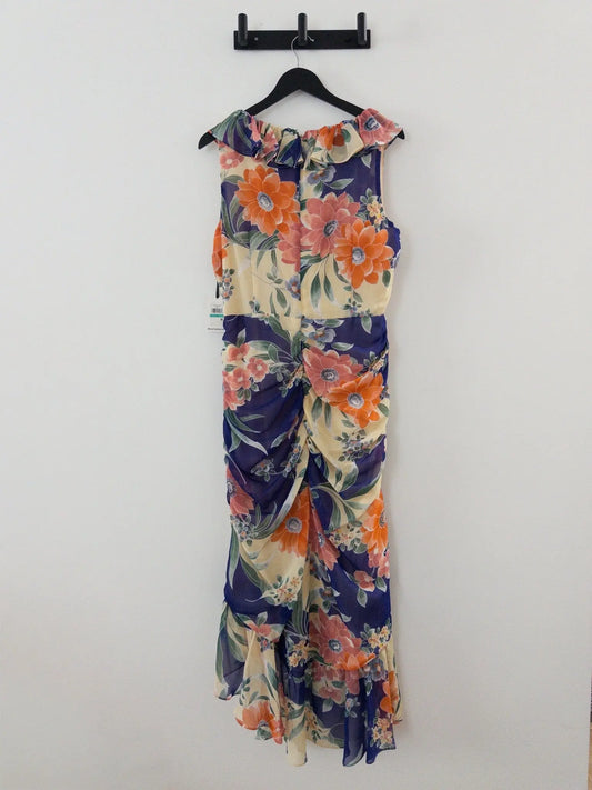Printed Ruffled High - Low Maxi Dress - Layalita