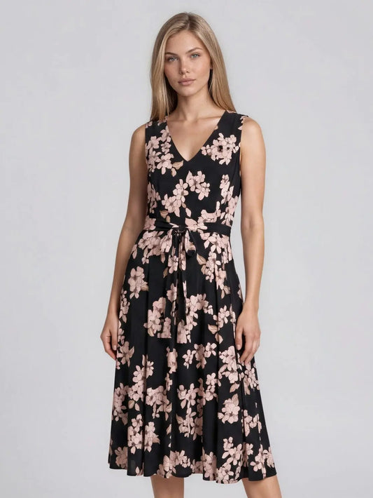 Printed Sleeveless Midi Dress - Layalita