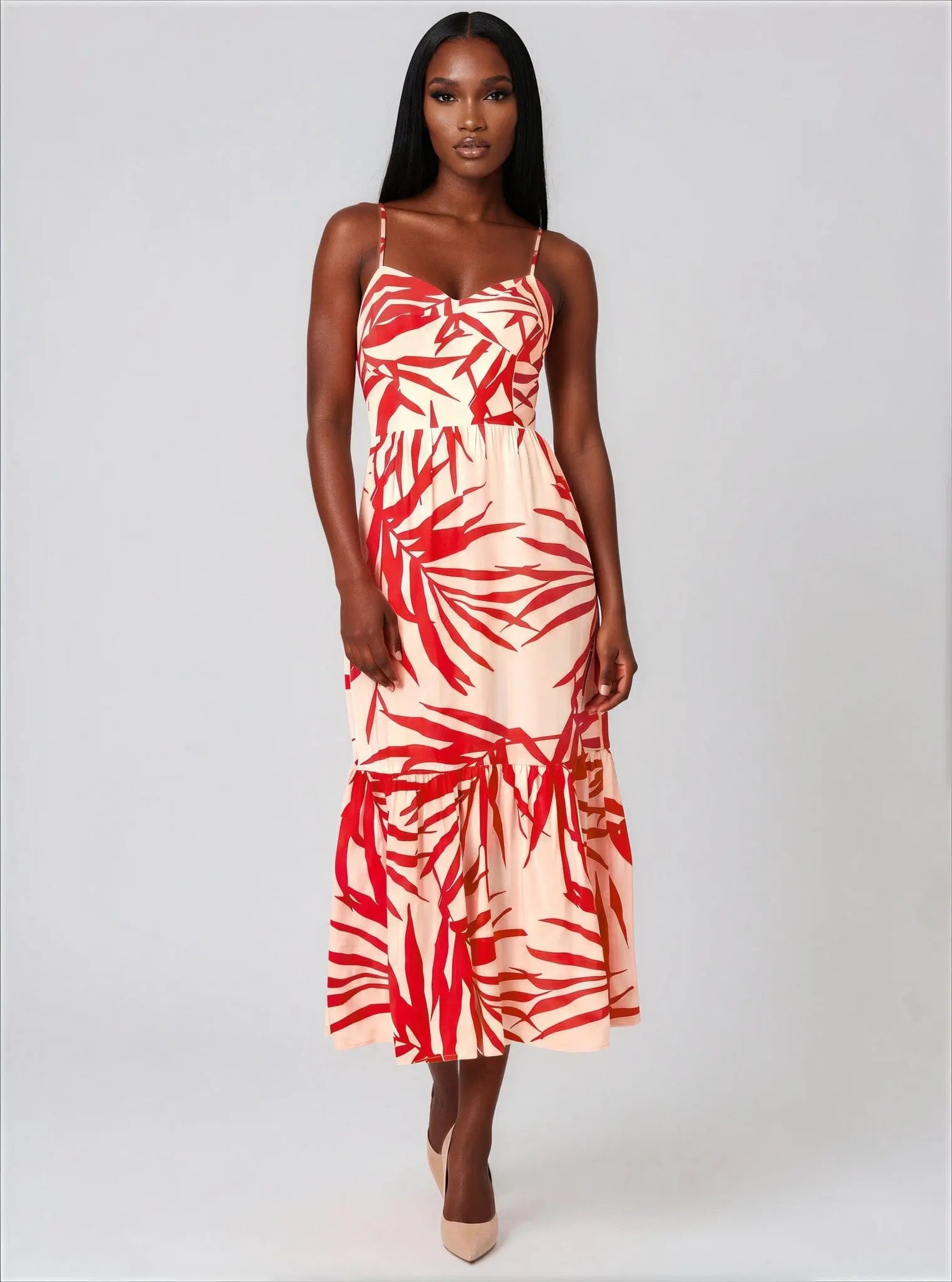 Printed Sleeveless Midi Dress Adrianna Papell 