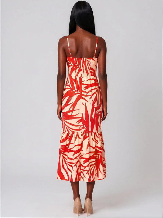 Printed Sleeveless Midi Dress Adrianna Papell 