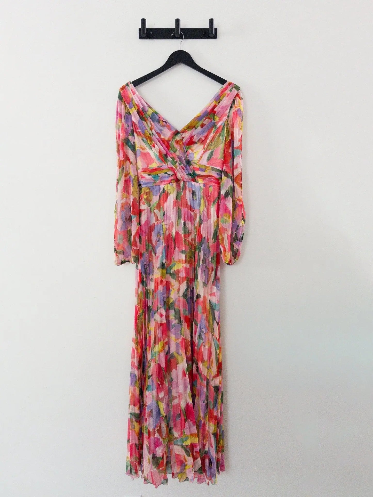 Printed V-Neck Long-Sleeve Dress Betsy & Adam 