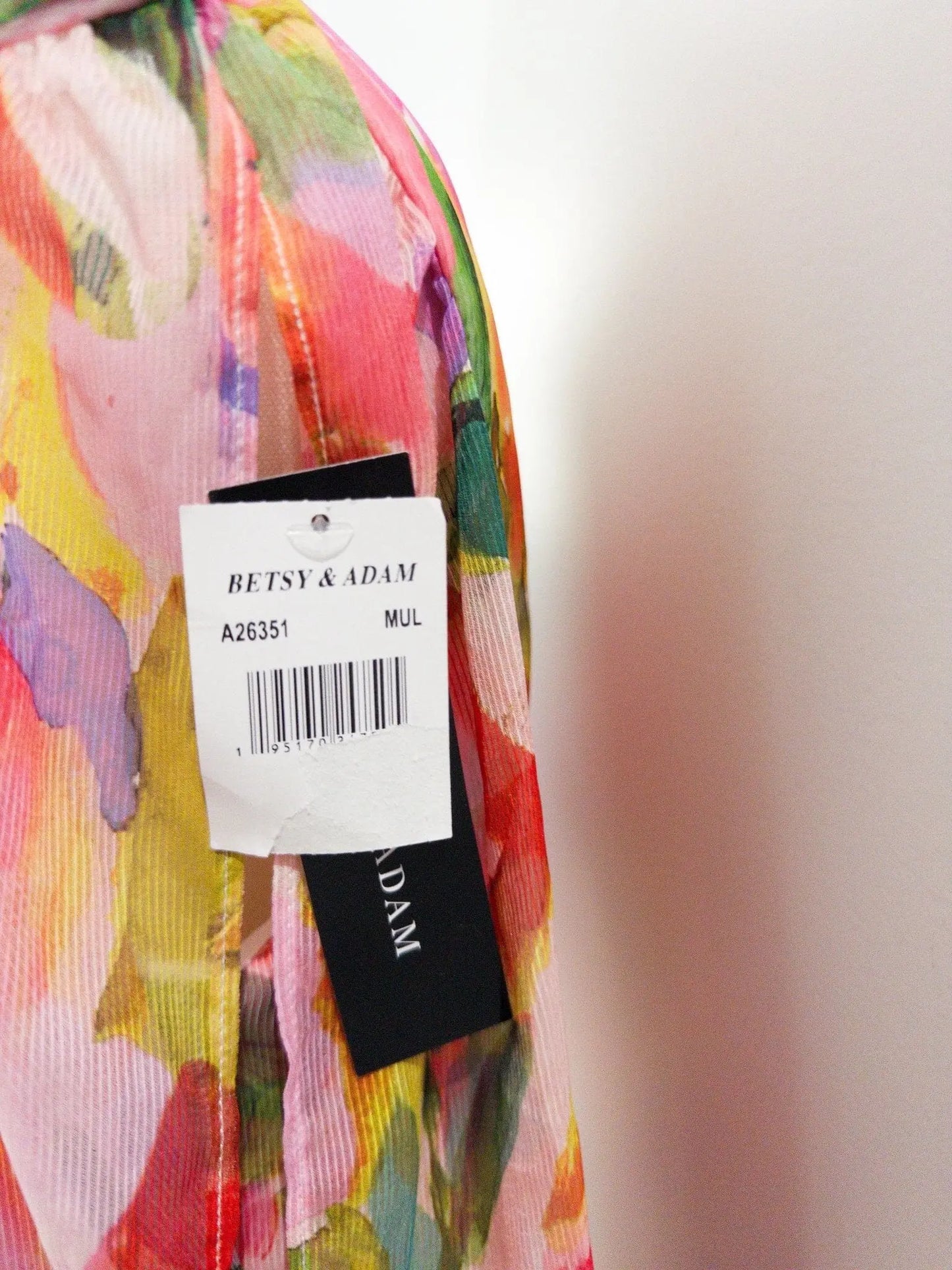 Printed V-Neck Long-Sleeve Dress Betsy & Adam 