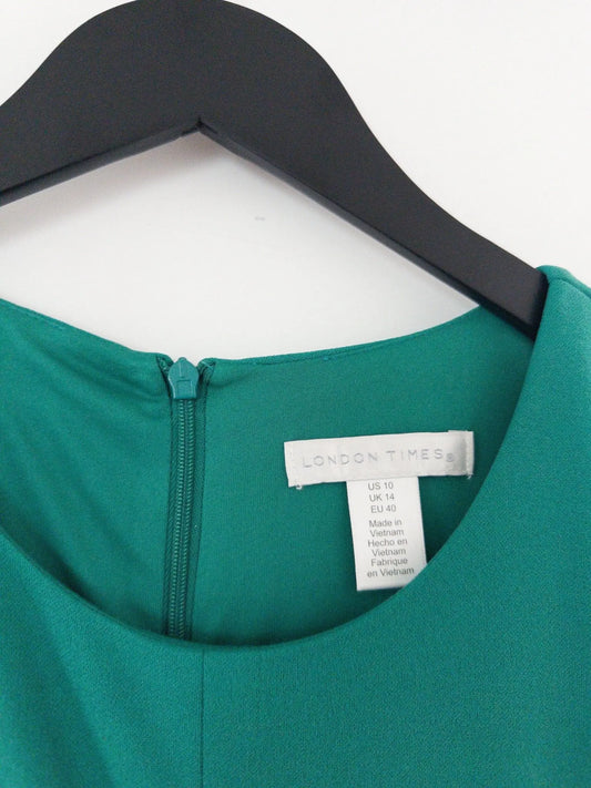 Puff-Sleeve Tab-Detail Fit & Flare Dress - Layalita
