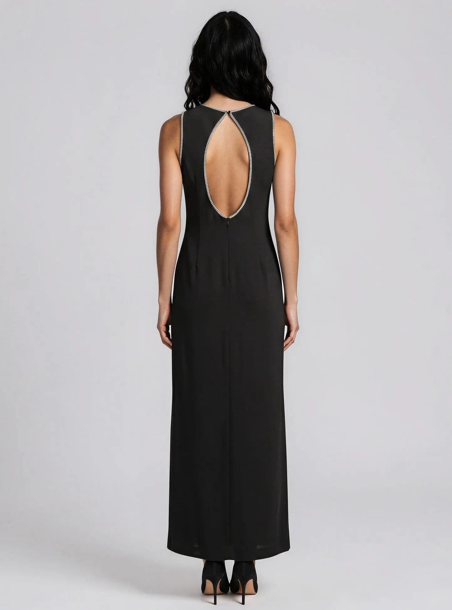 Rhinestone Trimmed Gown Donna Karan New York 