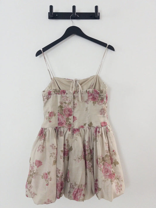 Rose-Print Bubble-Hem Mini Dress SENI & CADE 