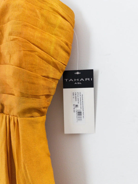 Ruched-Bodice Border-Print Midi Dress Tahari 