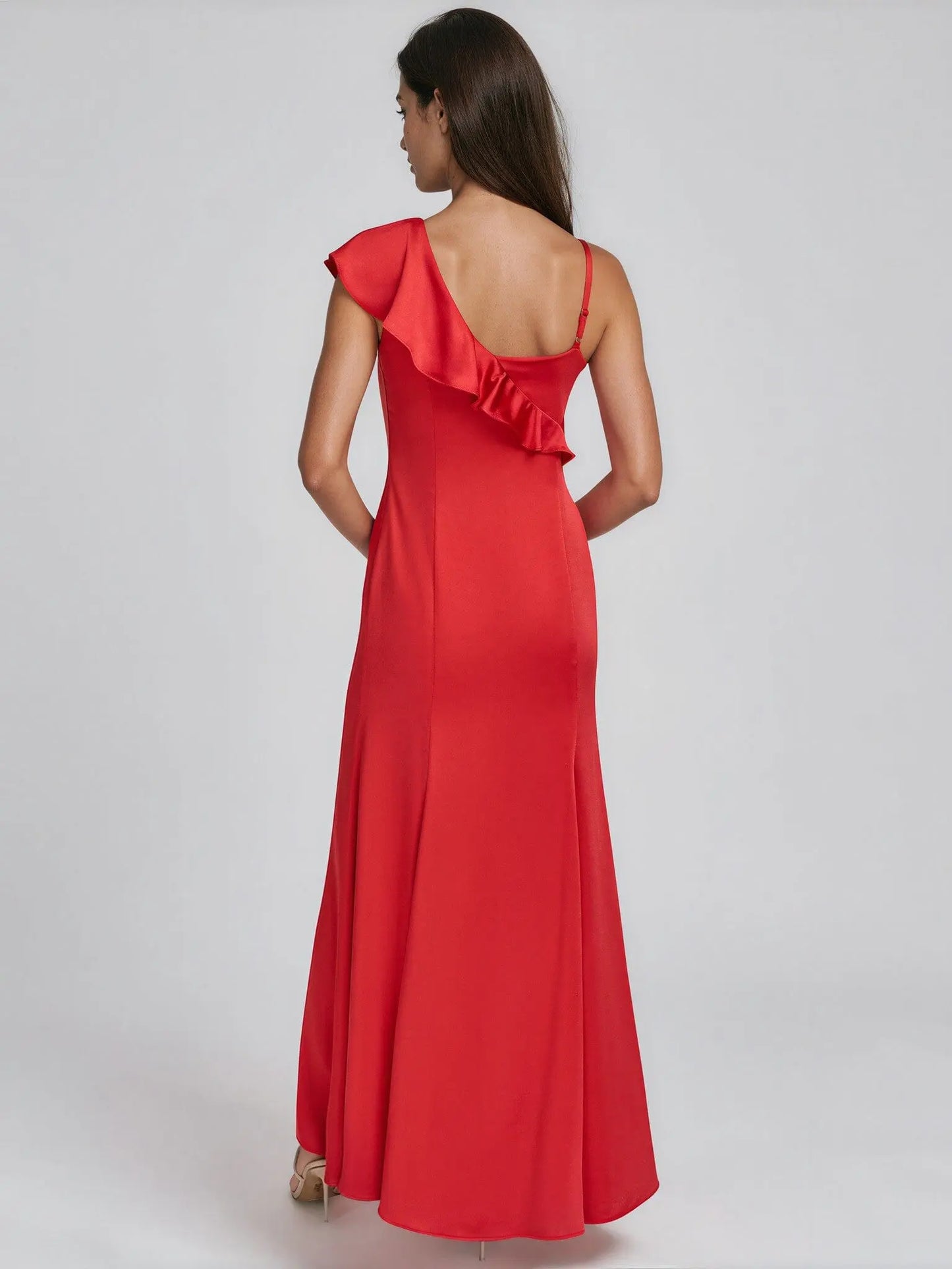 Ruffle - V - Neck Sleeveless Gown - Layalita