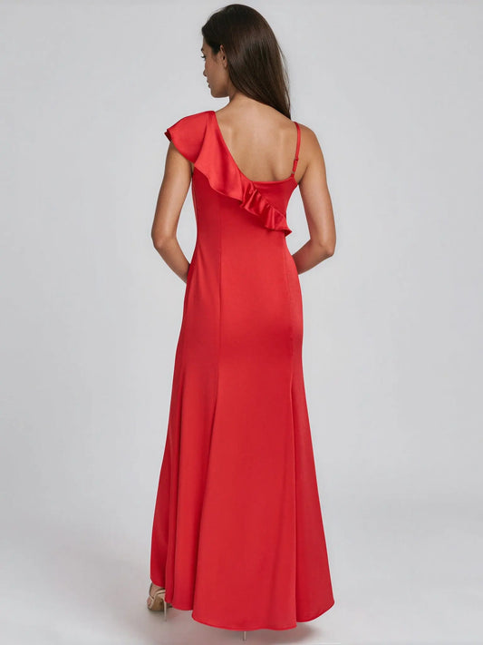 Ruffle - V - Neck Sleeveless Gown - Layalita