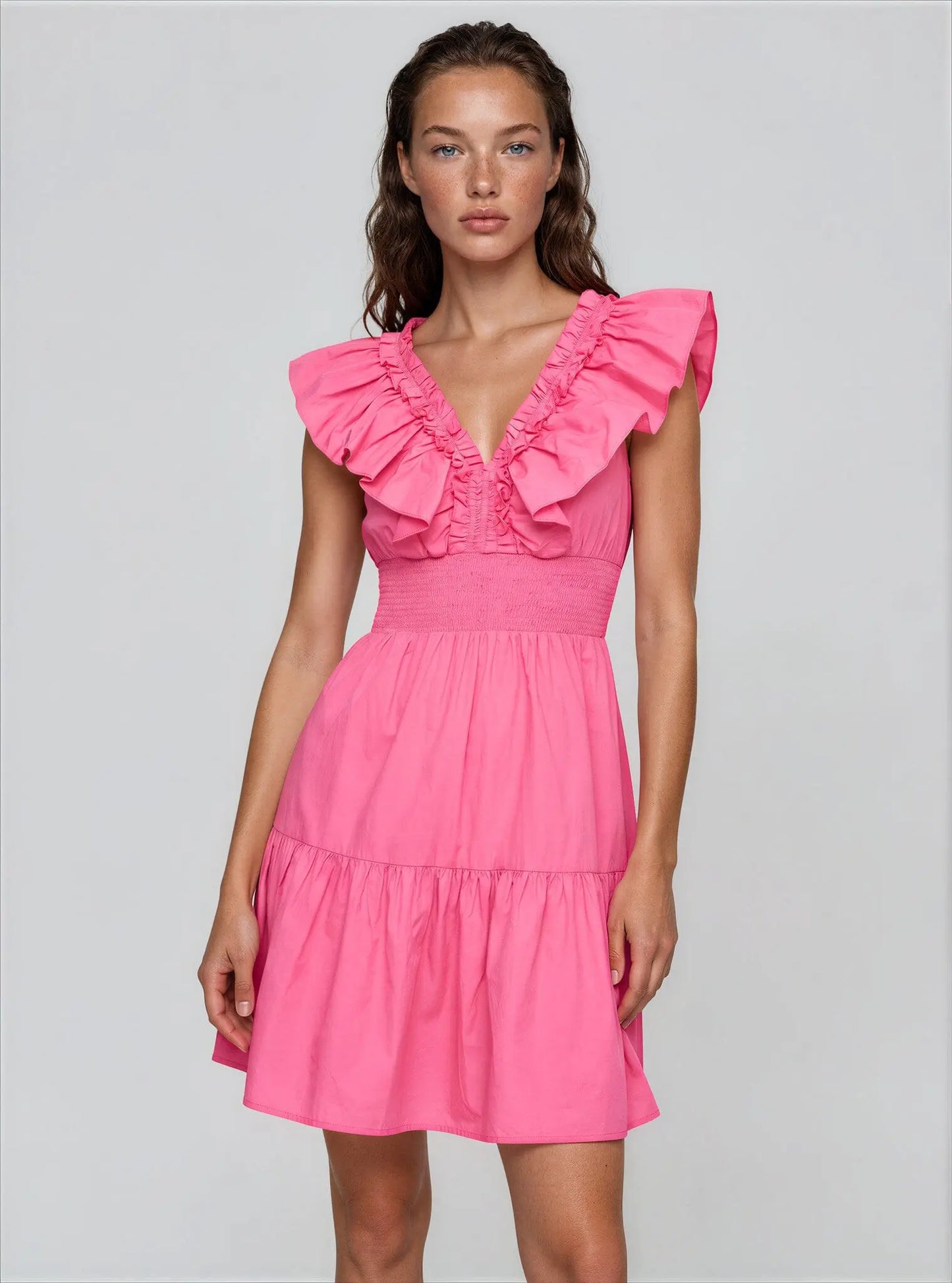 Ruffled Cotton Fit & Flare Dress - Layalita