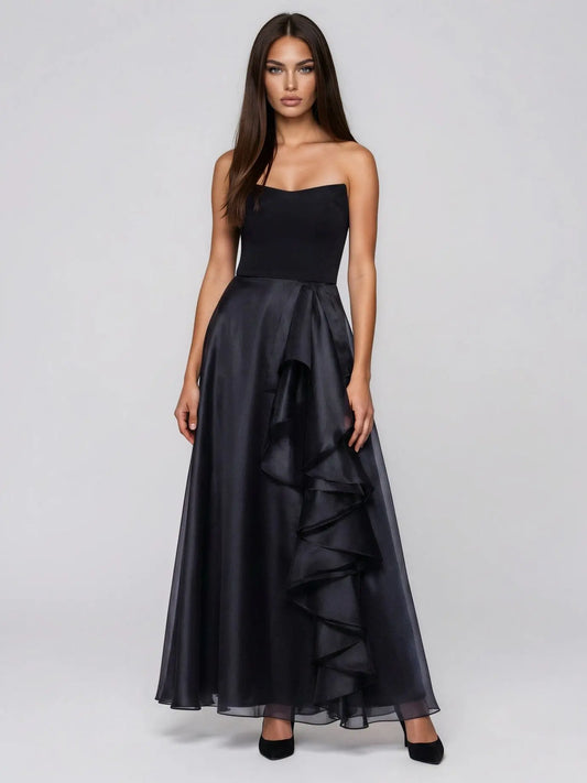 Ruffled Strapless Ball Gown Betsy & Adam 