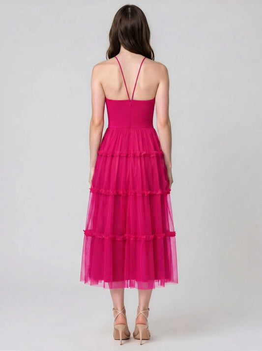 Ruffled Tiered Midi Dress Adrianna Papell 