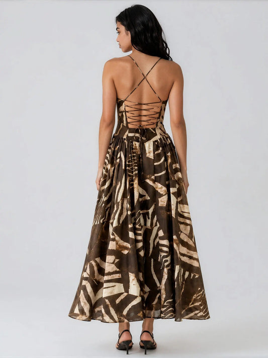 Estie Printed Sweetheart Maxi Dress Bardot 