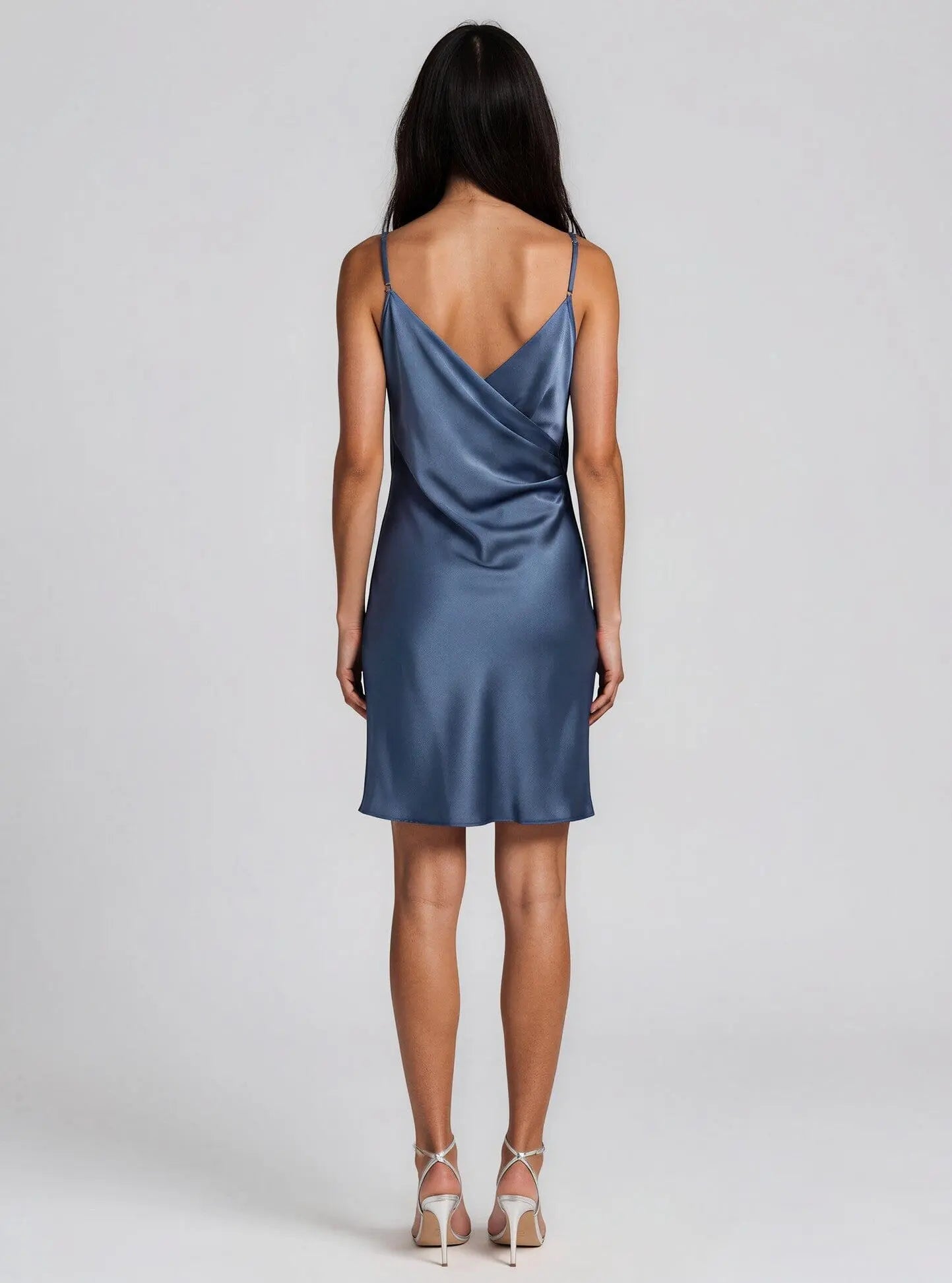 Satin Cowlneck Sleeveless Slip Dress DKNY 