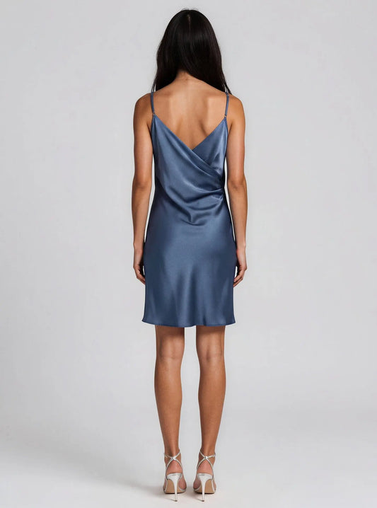 Satin Cowlneck Sleeveless Slip Dress DKNY 